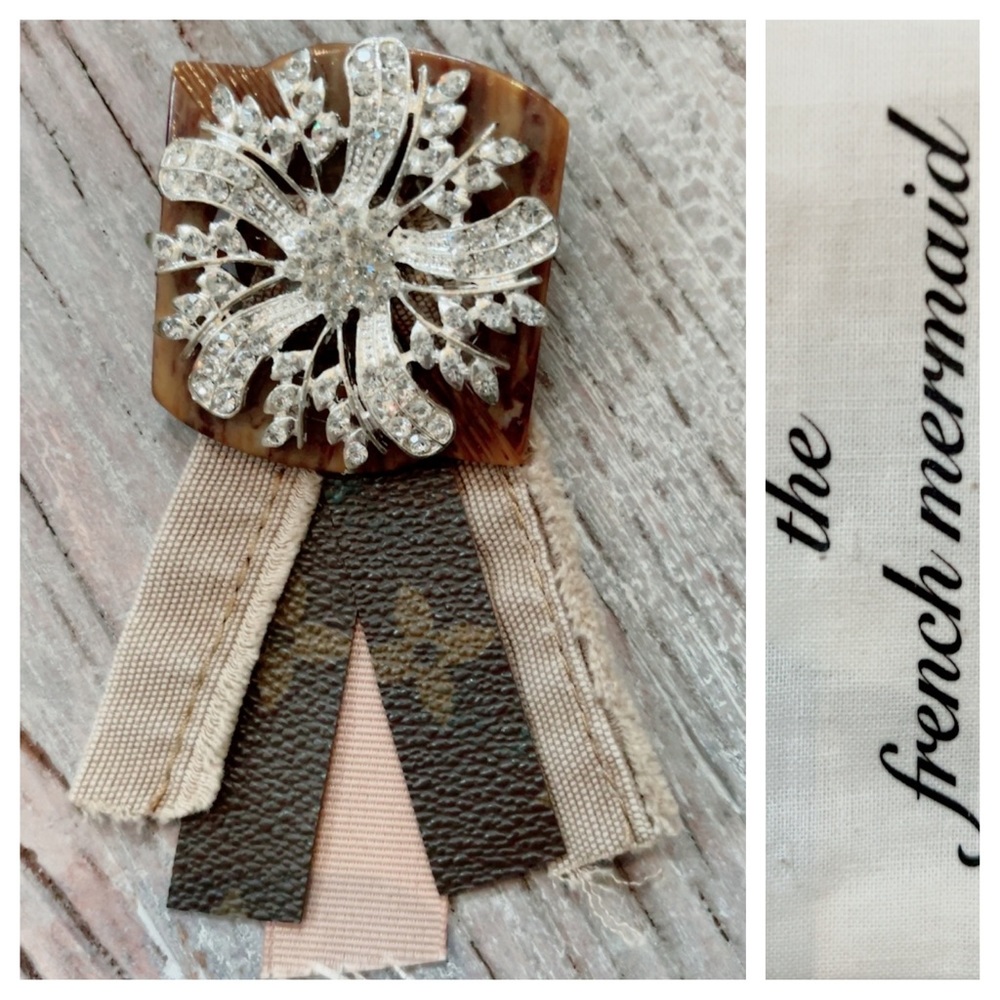 The French Mermaid Brown & Clear Crystal Brooch